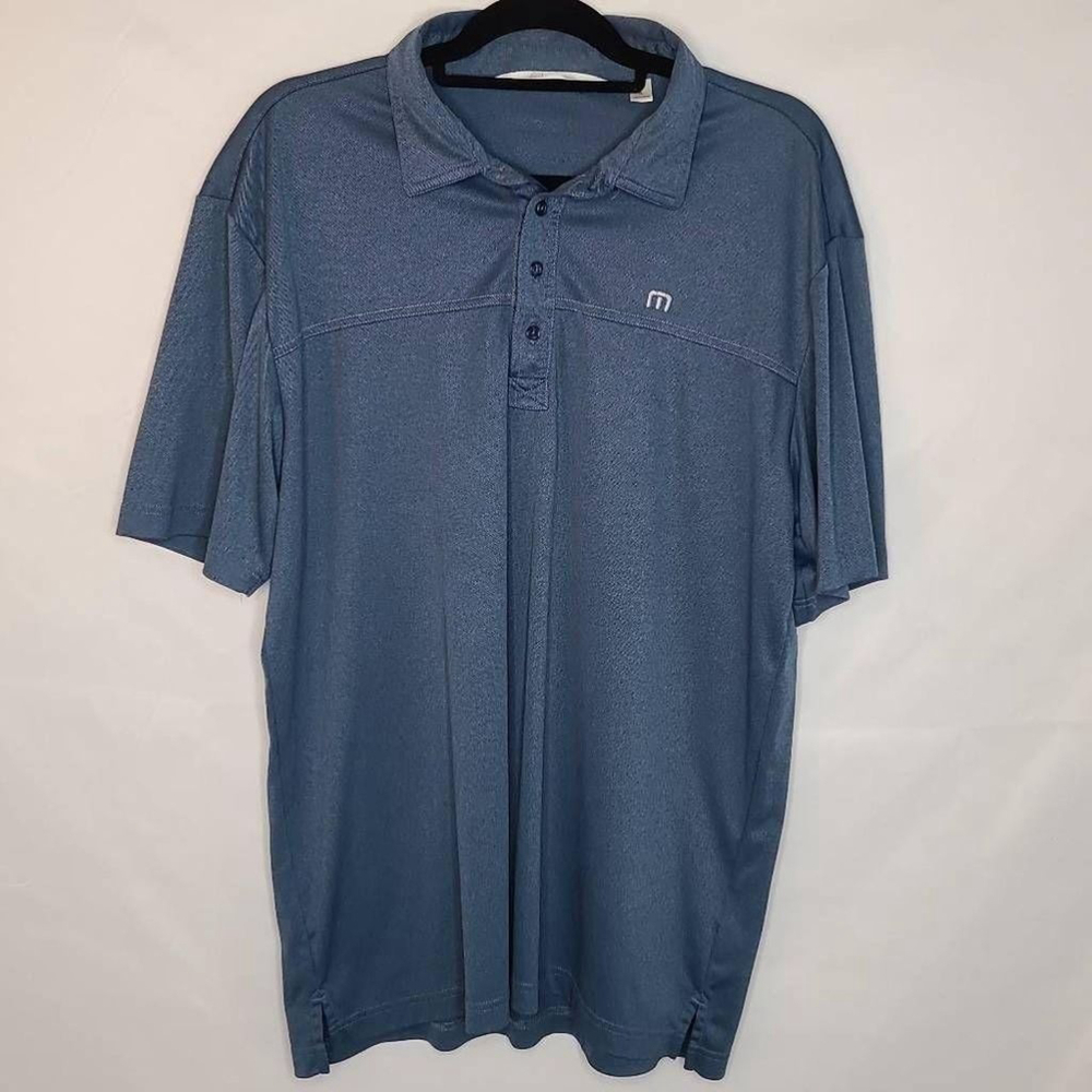 Travis Mathew Men's Short Sleeve Collared Golf Shirt Blue sz XL